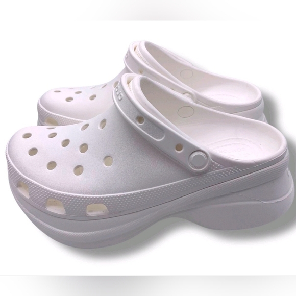 NEW Crocs Women's Classic Bae Clogs Platforms White Size 9W Ionic Comfort - Picture 6 of 10